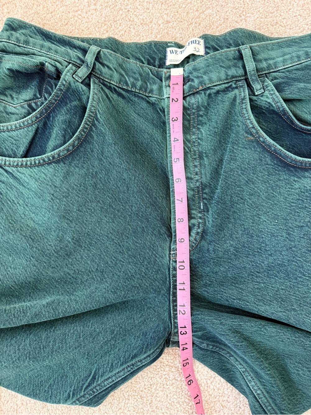 Free People Final Countdown Cuffed Low-Rise Jeans in Luke Green - Picture 7 of 12